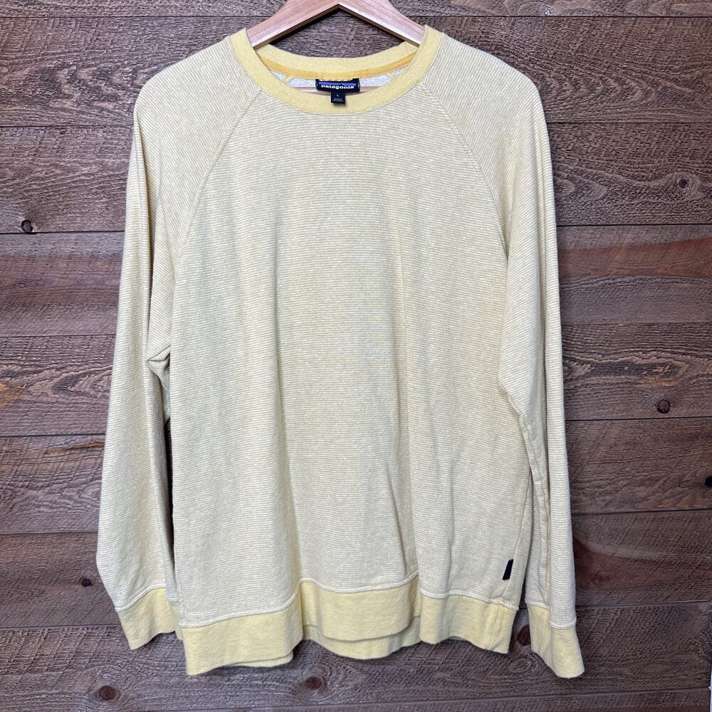 Patagonia Worn Wear Men's Trail Harbor Crewneck Sweatshirt Yellow Size large